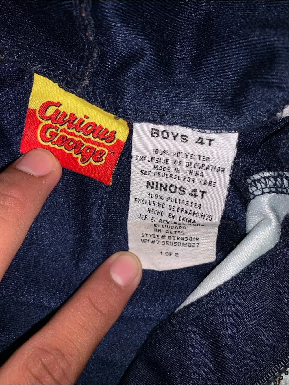 Vintage Curious George Full-Zip Hoodie Size: 4T